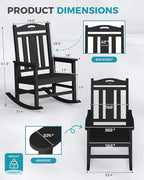 Oversized Outdoor Rocking Chair, 380lbs Heavy-Duty Large Patio Rocker, Weather - Image 2