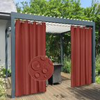 Easy-Going 100% Waterproof Outdoor Curtains 54x84 inch, Terra Red | Windproof by Easy-Going