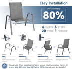 Amopatio Patio Chairs Set of 4, Breathable Garden Outdoor Furniture - Image 6
