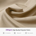 PURPLE LEAF Patio Umbrella 11ft Double Top Wood-Grain Finish, 240GSM - Image 6