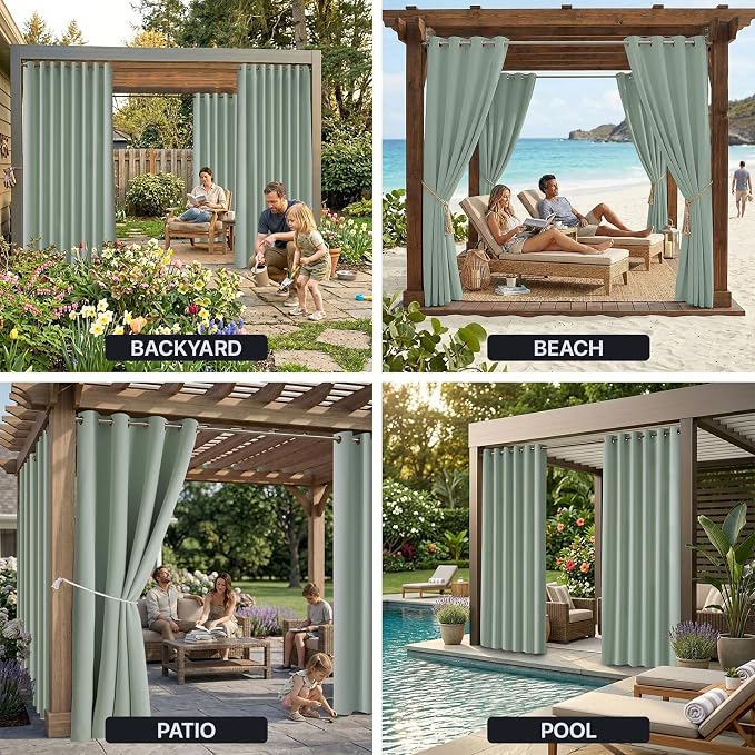 Waterproof Outdoor Curtain W52 x L63 - Image 9