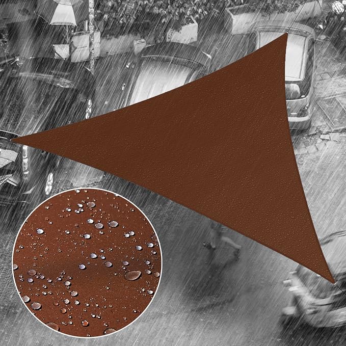 Royal Shade 15' x 17' x 22.7' Brown Triangle Waterproof Sun Shade Sail Order to by RoyalShade