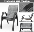 Black Patio Chairs Set of 4, Stackable Outdoor Dining Chairs - Image 6