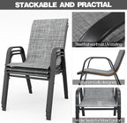 Navy Patio Chairs Set of 4, Stackable Outdoor Dining Chairs - Image 6
