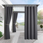 RYB HOME Outdoor Curtains for Waterproof, Indoor Outdoor Blackout Curtain | by RYBHOME