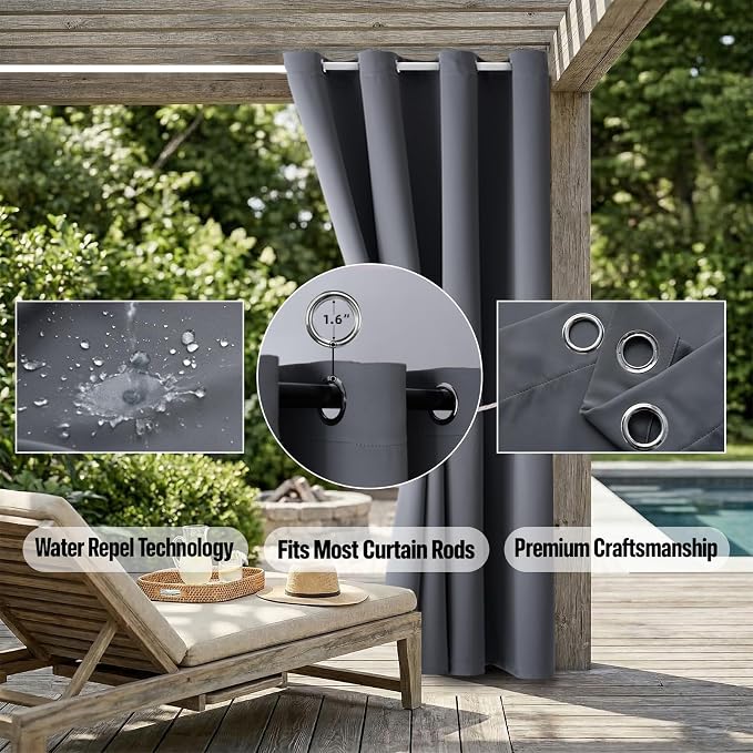 DIVA EN CAMINO DEC Outdoor Patio Curtain Waterproof Darkening Thermal Insulated - Image 5
