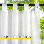 NICETOWN 2 Panels Sheer Outdoor Patio Curtains Waterproof, Tab Top Lightweight - Image 2