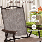 GIANTEX Set of 4 Patio Folding Chairs, Outdoor Patio Dining Chairs w/Armrest - Image 4