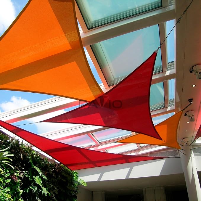 Patio Paradise 9' x 9' x 9' Sun Shade Sail Triangle Canopy Shade Cloth Fabric - Image 6