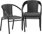 Flash Furniture Lila Modern Rattan Indoor/Outdoor Stackable Dining Chairs by FlashFurniture