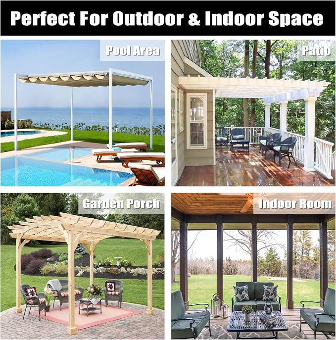 Easy-Going Outdoor Curtains for Patio 1 Panel, 110x120 inch, Khaki | Waterproof - Image 7