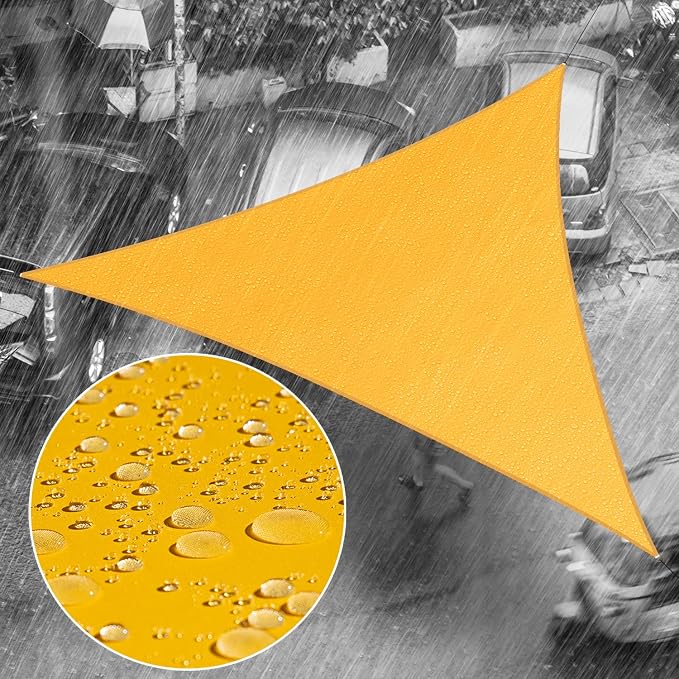 Royal Shade 12' x 16' x 20' Yellow Triangle Waterproof Sun Shade Sail Order to by RoyalShade