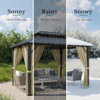 Outdoor Curtains W52 x L95 Inch Cream Beige, 1 Panel | Waterproof Light - Image 5