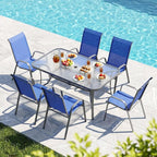 MAMIZO Patio Dining Chairs, Stackable Textilene Chair Set of 4, - Image 9