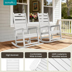 SERWALL Outdoor Rocking Chair Set of 4, Oversized HDPE Rocker, all Weather - Image 7