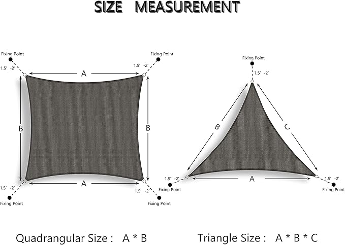 Tronssien Triangle 16'x16'x23' Sun Shade Sail, 95% UV Blockage Canopy Awning - Image 7