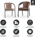 Flash Furniture Lila Modern Rattan Indoor/Outdoor Stackable Dining Chairs - Image 5