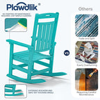 Oversized HDPE Outdoor Rocking Chair Set of 4, All-Weather, Aruba | Heavy Duty - Image 7
