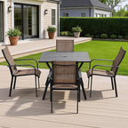 Patio Dining Chairs Set of 4, All-Weather High Back Textilene Stackable Chairs - Image 2