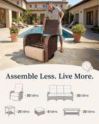 Resort-Grade Recliners Patio Furniture, 6.2" Ultra Thick Cushions | Heavy Duty - Image 9