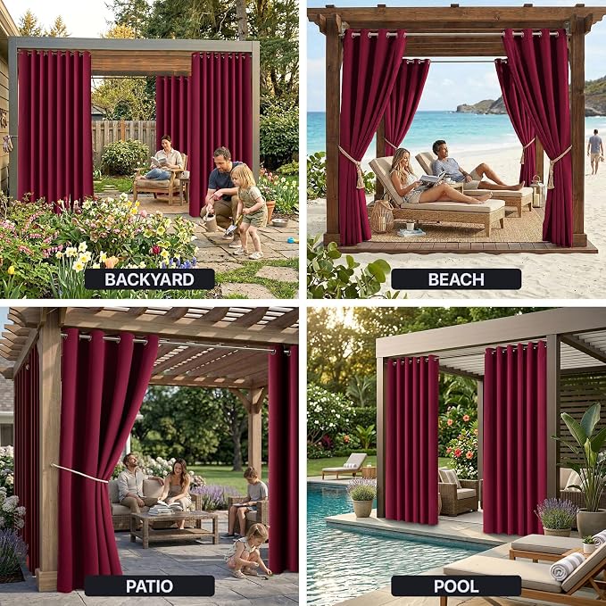 Waterproof Outdoor Curtain W52 x L63 - Image 9