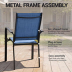 Patio Dining Chairs Set of 4, All-Weather High Back Textilene Stackable Chairs - Image 5