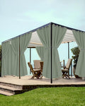 Grommet Outdoor Curtains for Patio Waterproof 8 Pcs 54x95 In Sage Green | by HolidayIdeas