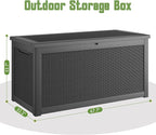 330 Gallon Outdoor Storage Box, Resin Large Deck Box Outdoor Waterproof Storage - Image 2