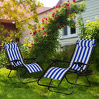 Nazhura Set of 2 Relaxing Recliners Patio Chairs Adjustable Steel Mesh Zero - Image 2