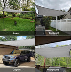 Sun Shade Sail 8' x 12' Silver Grey Rectangle Outdoor Canopy Cover | Outdoor - Image 8