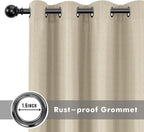 Linen Outdoor Curtains for Patio Waterproof 6 Pcs 54x84 In Cream | Light - Image 4