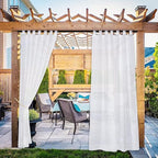 NICETOWN 2 Panels Outdoor Patio Curtains Waterproof, Detachable Sticky Tab Top by NICETOWN