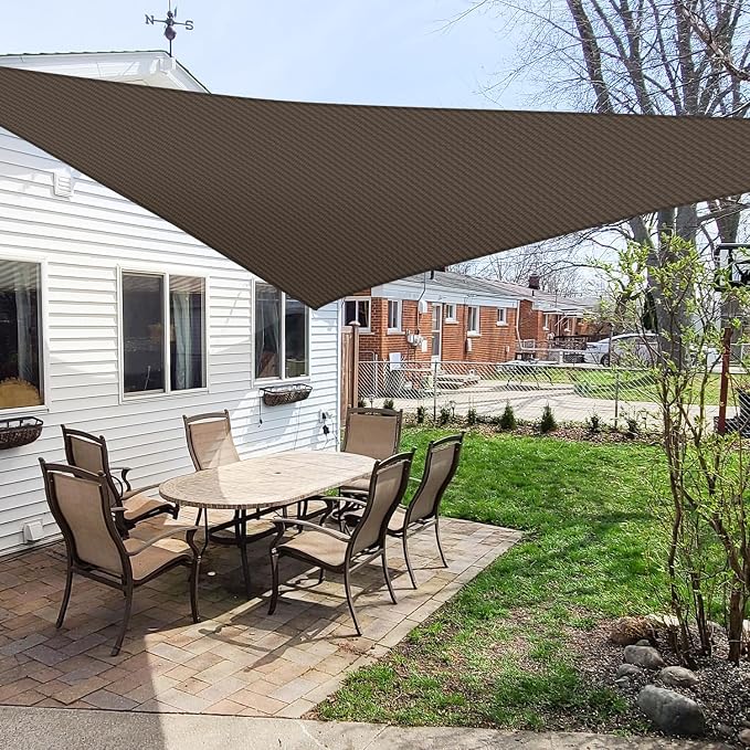 Windscreen4less 14' x 14' x 14' Sun Shade Sail Triangle Outdoor Canopy Cover UV by Windscreen4less