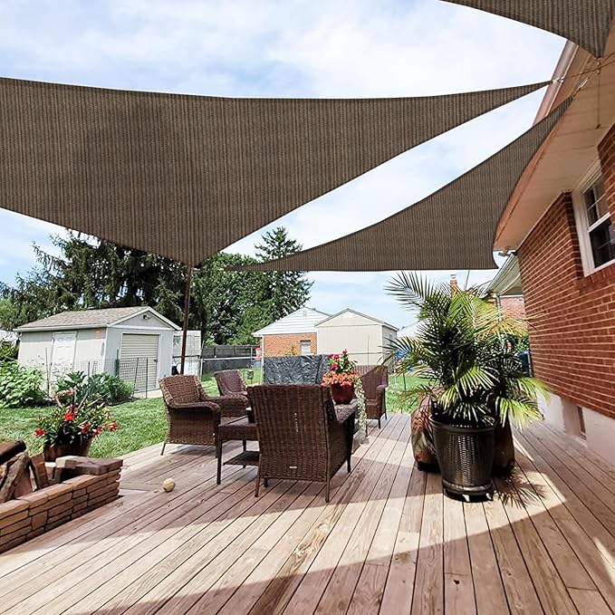 Patio Paradise 11' x 11' x 11' Sun Shade Sail Triangle Canopy Shade Cloth by Patio