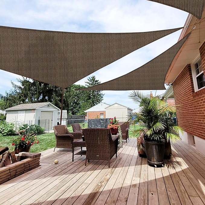 Patio Paradise 3' x 3' x 3' Sun Shade Sail Triangle Canopy Shade Cloth Fabric by Patio