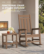 Oversized Outdoor Rocking Chair, HDPE Patio Rockers - Image 9