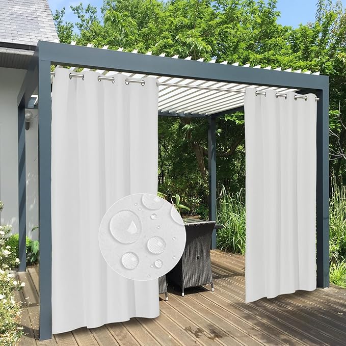 Easy-Going 100% Waterproof Outdoor Curtains 54x108 inch, Gazebo and Pergola 2 by Easy-Going