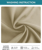 Windproof Outdoor Curtains for Patio Waterproof 4 Pcs 54x84 In Taupe | Grommet - Image 7