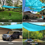 Sun Shade Sail 8' x 8' x 8' Turquoise Blue Triangle Shade | Outdoor sun shade - Image 8