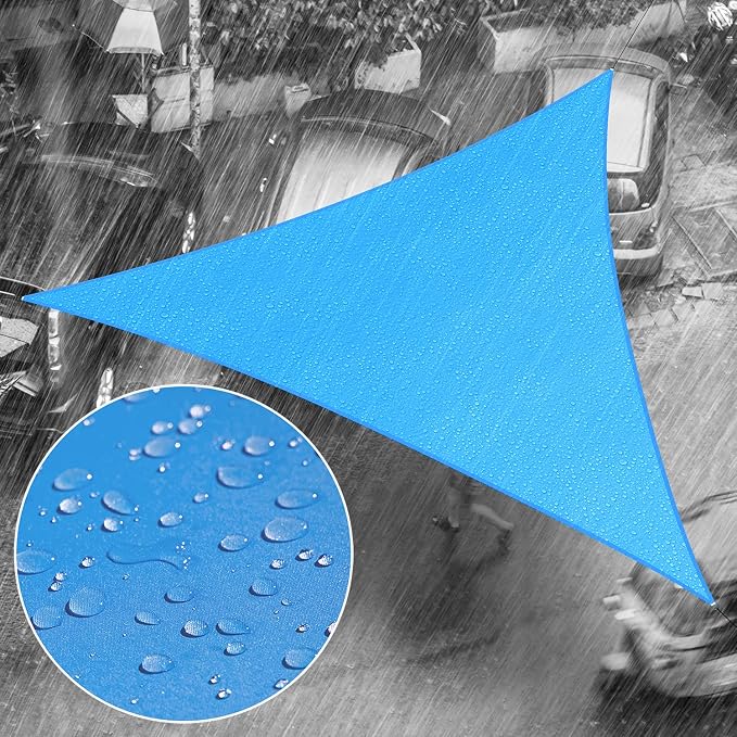 Royal Shade 14' x 23' x 26.9' Blue Triangle Waterproof Sun Shade Sail Order to by RoyalShade