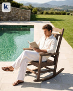 Oversized Outdoor Rocking Chairs Set of 4, HDPE Porch Rocker - Image 2
