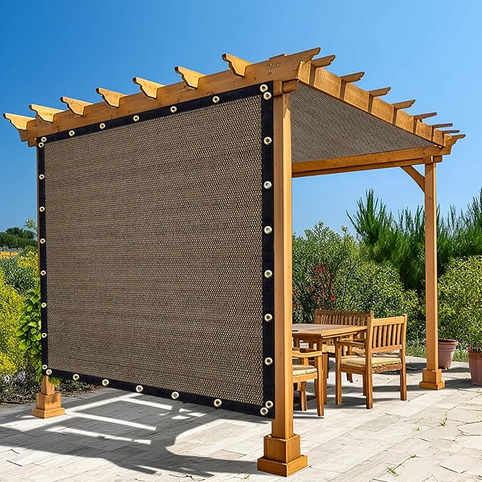 Amagenix 90% Shade Fabric 12'X 17' Mocha Sun Shade Cloth by Amagenix