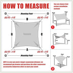 Colourtree CTAPR1220 Custom Size 19' x 19' White Sun Shade Sail Canopy UV Block - Image 6