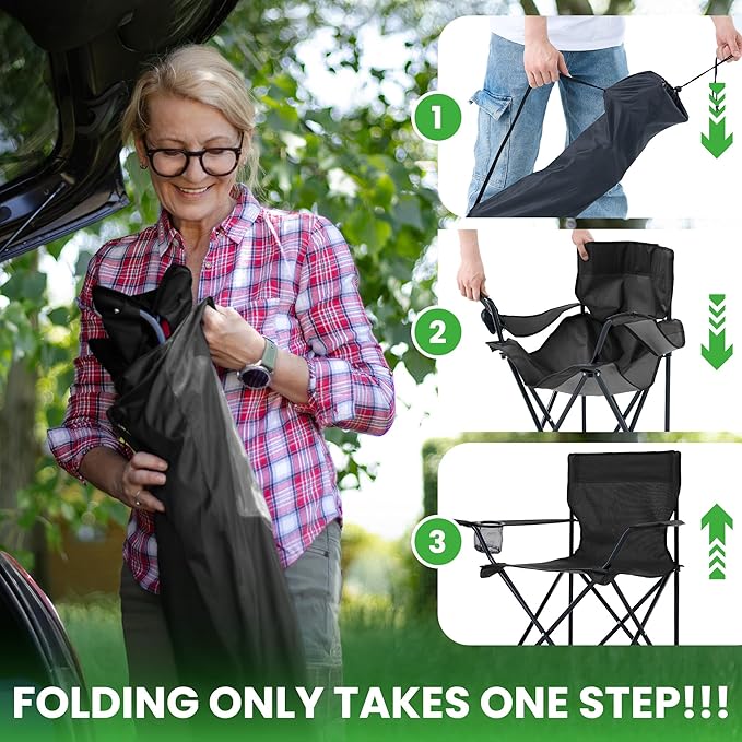 4 Pack Lightweight Camping Chairs Folding Lawn Chair Outdoor Beach Chair - Image 4