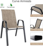 Outdoor Patio Chairs Set of 6 Stackable Dining Chairs All-Weather Textilene - Image 9