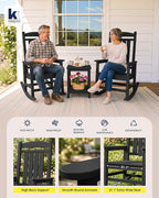 Oversized Outdoor Rocking Chairs Set of 2, HDPE Porch Rocker - Image 6