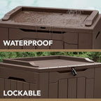 Devoko 30 Gallon Resin Deck Box Outdoor Indoor Waterproof Storage Box - Image 2