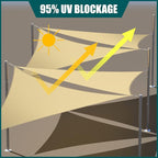 Royal Shade 13' x 24' x 27.3' Beige Triangle Waterproof Sun Shade Sail Order to - Image 3