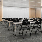 Bonnlo 10-Pack Black Plastic Folding Chairs, Portable Seat - Image 9