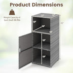 Tangkula Rattan Outdoor Storage Cabinet, Patiojoy PE Wicker Outdoor Cabinet - Image 6